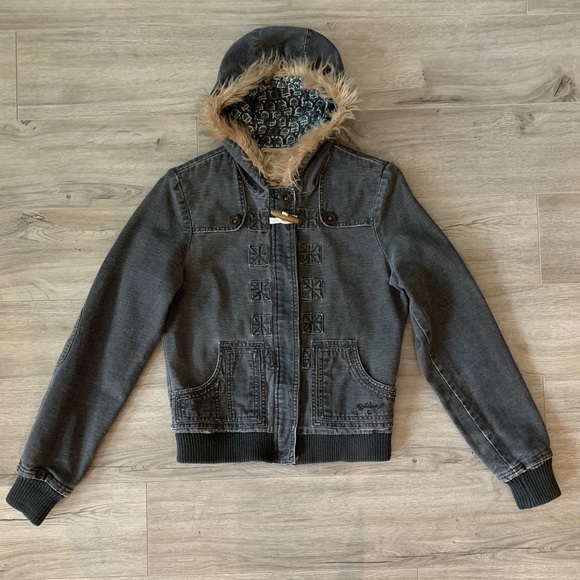 Billabong Jackets & Blazers - Billabong faux fur hooded jacket